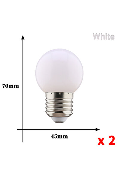 Parkson لا E27 220 فولت أبيض 2 قطعة مصباح ملون LED لمبات إضاءة G45 E27 220 فو...
