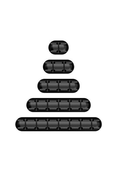 Choice 5 قطع سوداء من منظم أسلاك الكابلات من السيليكون USB مشابك إدارة لف الك...