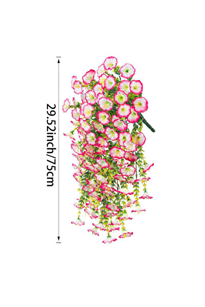 Choice قطعة واحدة من نباتات الصباح الاصطناعية المعلقة على الحائط باللون الورد...