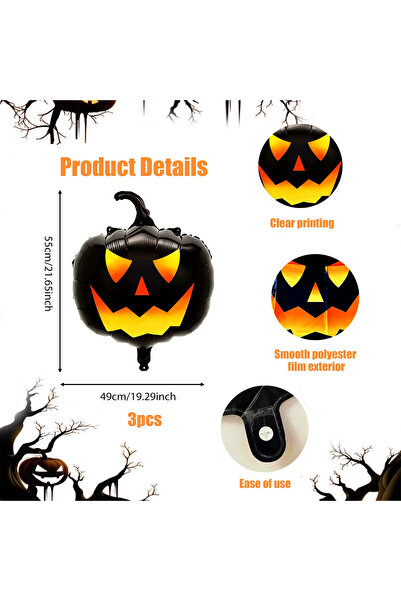 Choice Other Other 3pcs black pumpkin 3pcs Black Pumpkin Head Balloons, Suita...