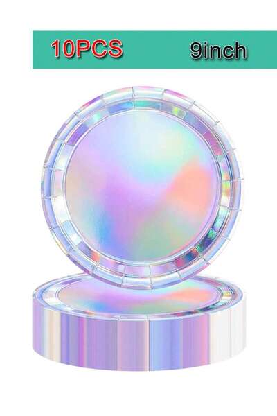 Choice مجموعة أدوات مائدة على شكل كرة ديسكو، 10 قطع، مقاس 9 بوصات، باللون الأ...