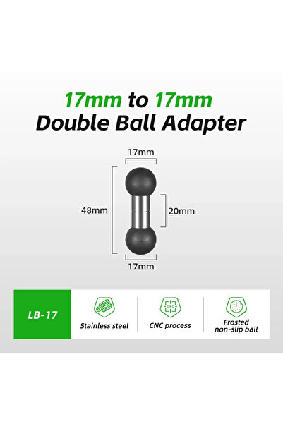 choice2 LB-17 17mm/20mm/25mm Double Ball Mount Adapter Composite Extension Ba...