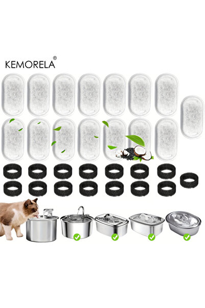 Choice 15PCS KEMORELA 12/15PCS Cat Water Fountain Activated Carbon Sponge Fil...