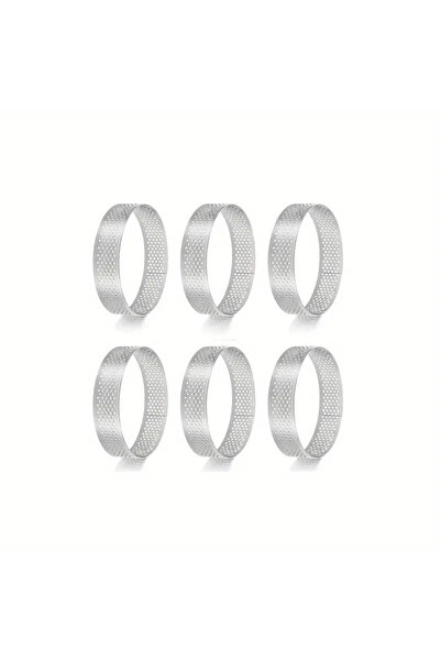 Choice 6 قطع/12 قطعة حلقات تارت مثقبة للخبز حلقات كيك دائرية من الفولاذ المقاوم للصدأ قوالب حلوى فرنسية