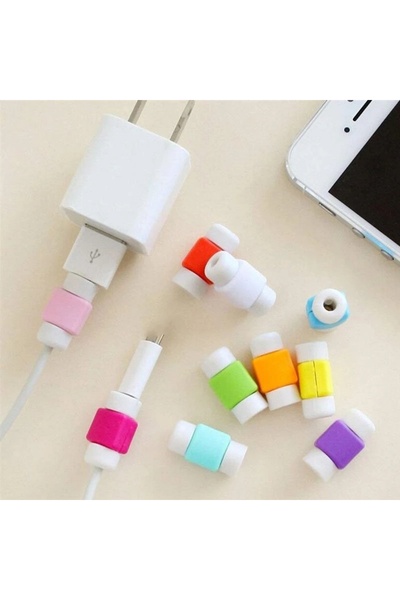 Choice mix color-10Pcs New data cable protective cover Apple Android durable universal charger thread cute