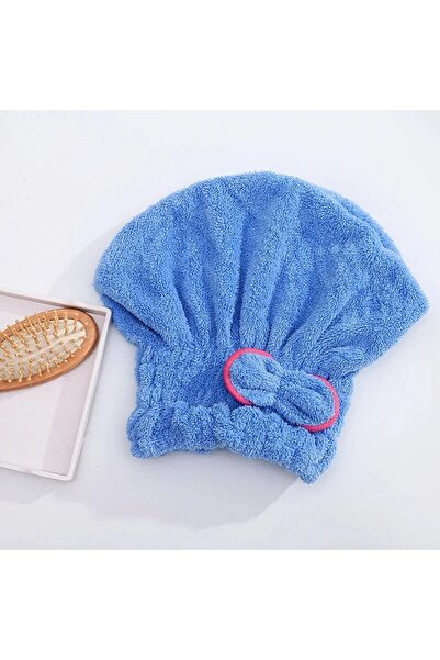 Choice 1pc blue 1Pc Microfibre Quick Hair Drying Bath Towel Bowknot Wrap Towe...