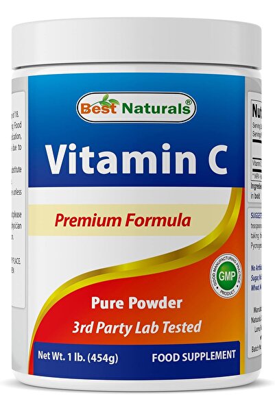 Best Natural مسحوق فيتامين سي النقي بنسبة 100% من بيست ناتشورالز، 1 رطل (454 ...