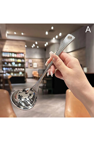 Choice A Stainless Steel Soup Spoon Deepen Large Capacity Spoon Silver Mirror Polished Flatware Soup Rice .