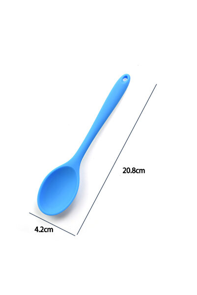 Choice M J Sky Blue For Better Life 1Pc Soft Silicone Spoon Stirring Long Handle Tableware Cooking Utensil