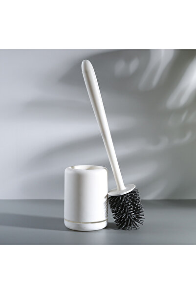 Choice فرشاة مرحاض WIKHOSTAR من السيليكون الأبيض، فرشاة تنظيف سريعة الجفاف لل...