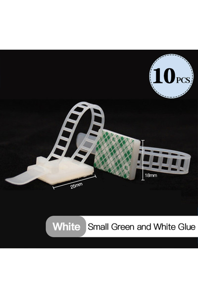 Choice 10 قطع بيضاء 10/20/30 قطعة مشابك إدارة أسلاك ربط الكابلات منظم الكابلا...