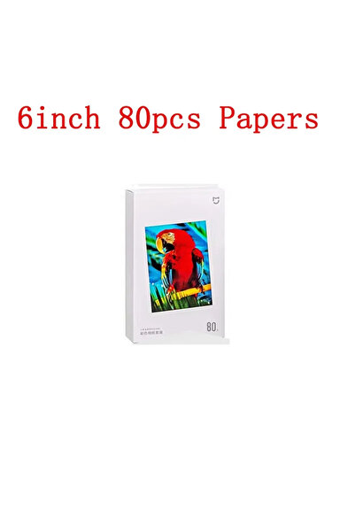 Xiaomi مجموعة من 1-80 قطعة، شريطين، طابعة صور Mi مخصصة مقاس 6 بوصات، 80 قطعة، ورق صور ذاتي اللصق