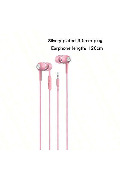 Choice سماعات أذن سلكية وردية اللون مقاس 3.5 مم، 1-8 قطع، سماعات أذن سلكية مز...