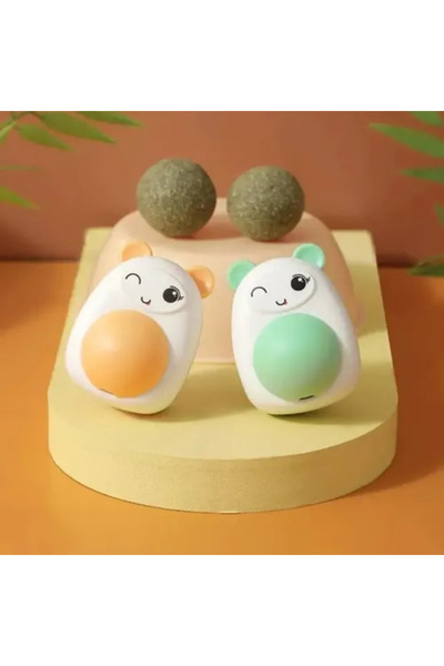 Marsilyan كرة لعق عشبة القطط مع دمية دب