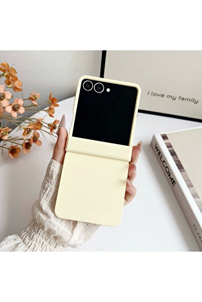 Choice جراب هاتف Galaxy Z Flip7 بلون بيج دوبامين كاندي غير لامع لهاتف Z Flip ...