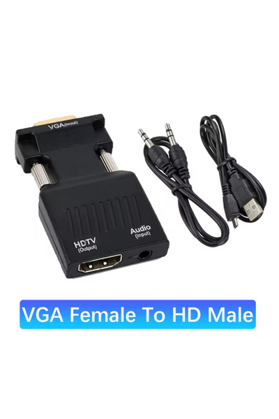 Choice VGA to HDTV 1080P HD VGA To HDMI-compatible Adapter With 3.5mm Audio Cable To HDTV Projector Video A