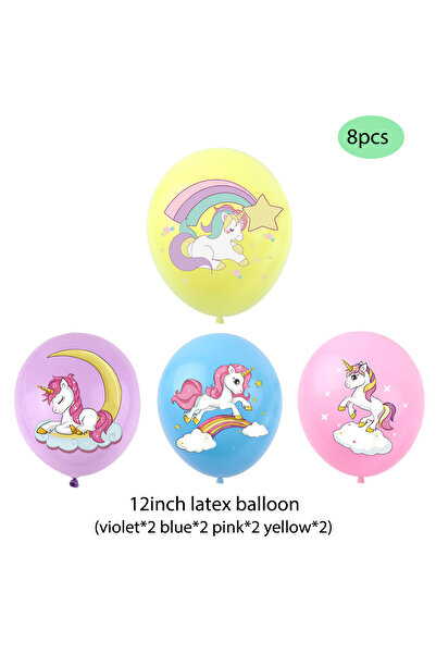 Choice 12 بوصة 8 قطع بالونات يونيكورن لوازم الحفلات بالونات لاتكس للأطفال كرت...