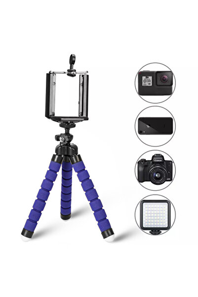 Choice حامل ثلاثي القوائم أزرق للهاتف، إسفنج مرن، حامل ثلاثي القوائم صغير على...