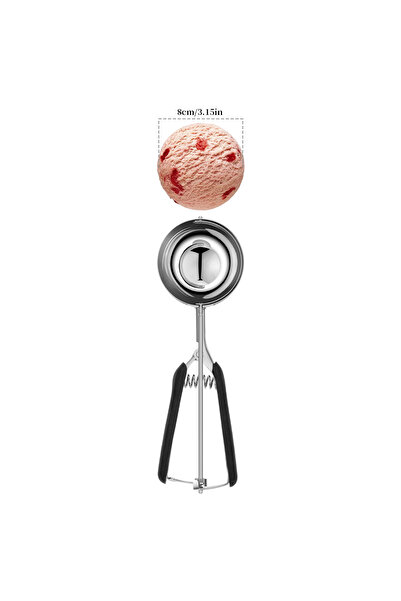 Choice5 80mm Stainless Steel Ice Cream Scoop Cookie Scoop Multipurpose Ice Cream Spoon Fruit Scooper Melon B