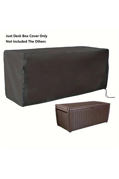 Choice 158x76x71cm Black All-Weather Outdoor Patio Deck Box Cover - Waterproof, UV-Resistant, Dustproof Pro