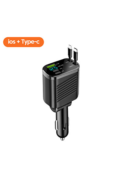 Choice شاحن سيارة بشاشة رقمية من النوع C إلى L مع كابل شحن سريع للغاية من الن...
