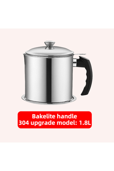 Choice ترقية B-304 وعاء مصفاة زيت من الفولاذ المقاوم للصدأ سعة 1.8 لتر مع وعا...