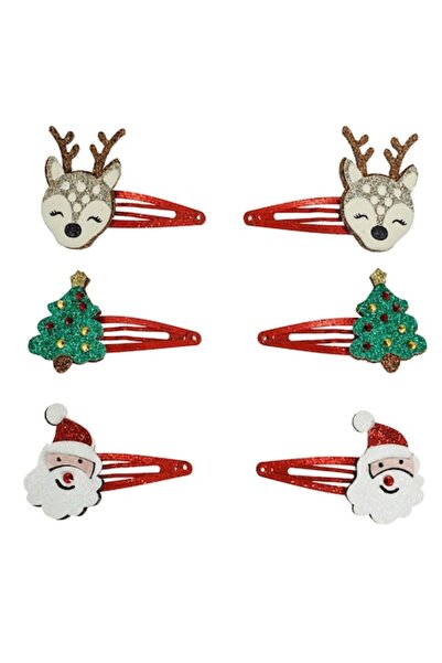 MYONNA IT & E- COMMERCE Set agrafe de păr de Crăciun - Ren, Moș Crăciun și Br...