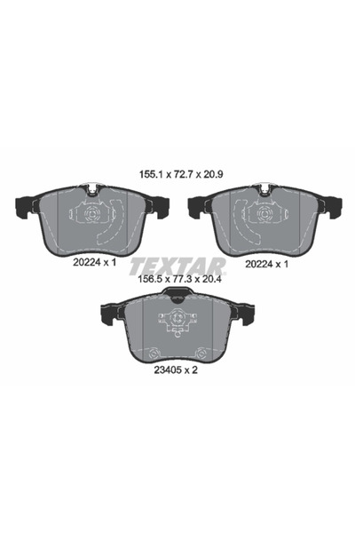 TEXTAR Комплект спирачни накладки за дискови спирачки Cadillac BLS Opel Signu...