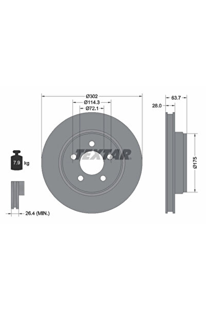 TEXTAR Disc Frana Dodge Nitro Jeep Cherokee