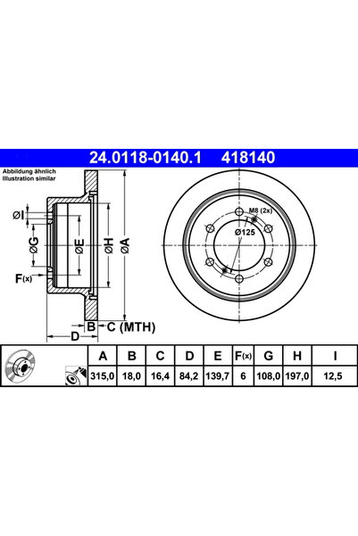 Ate Disc Frana Mitsubishi Galloper/L400 Bus/L400 Caroserie