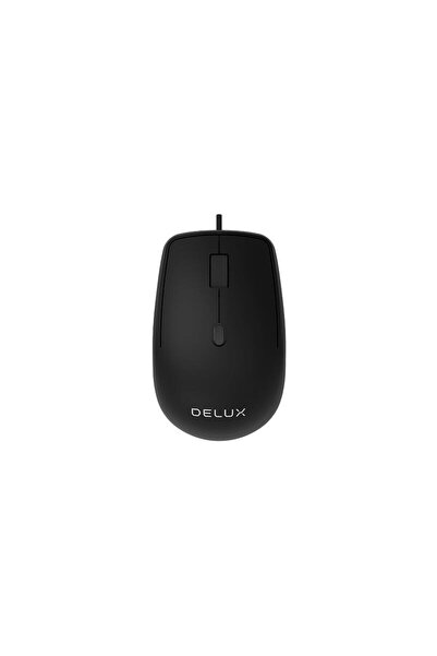Delux M330 Wired Mouse, 2400 DPI, 4 Buttons, Black