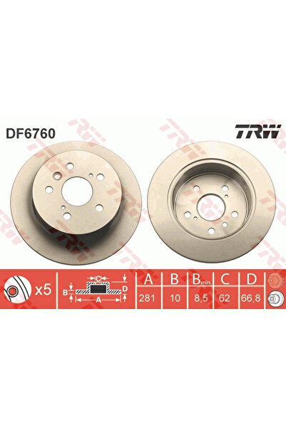 TRW Disc Frana Lexus Es Toyota Aurion/Avalon Limuzina/Camry Limuzina