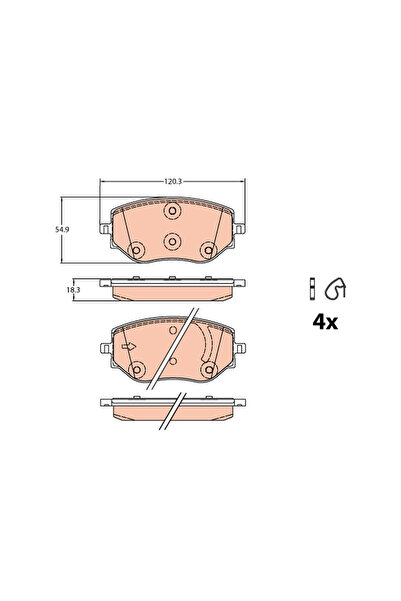 TRW Set Placute Frana Frana Disc Dacia Logan 3/Sandero 3 Nissan Micra 5