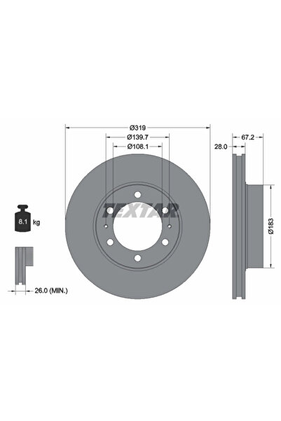 TEXTAR Disc Frana Changan CX30 Foton Tunland