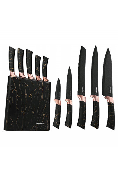 Klausberg Set cuțite cu suport KB 7768, 6 piese, Mânere ergonomice, Oțel inox...