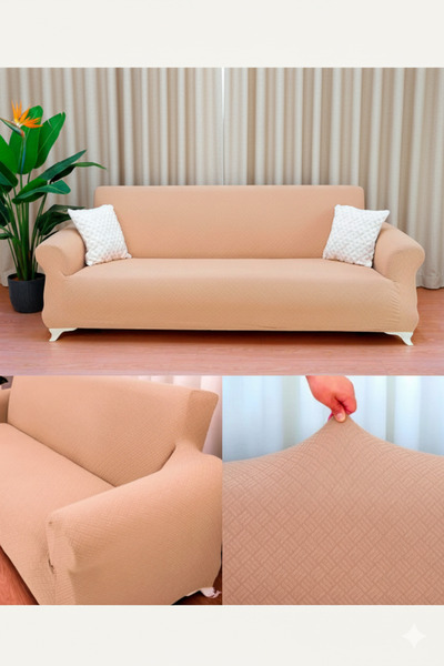 kutlale Jacquard Sofa Couch Bed Cover Basket Pattern 3 Seater (1 Piece)