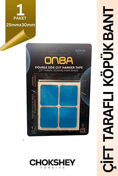 Onba Hazır Kesilmiş Çift Taraflı Kesilmiş Köpük Bant - 25mmx30mm 1 Paket - 12...