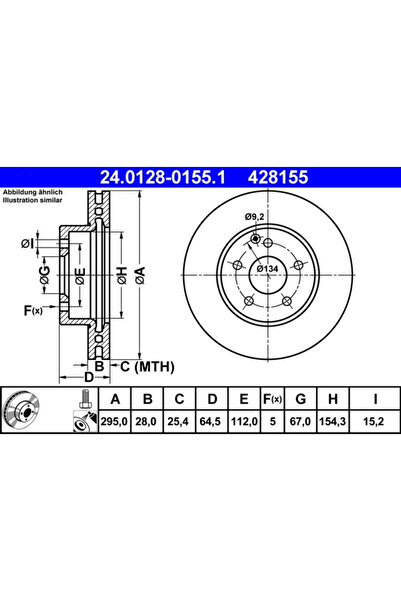 Ate Disc Frana Mercedes-Benz C-Class/E-Class/Slk