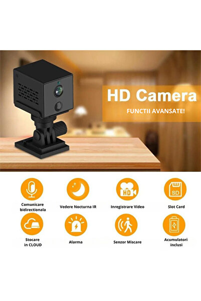 Taggo Cameră de supraveghere mini 4G 4K, reîncărcabilă, detectarea formei umane