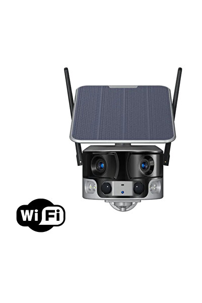 Taggo 4K Panoramic WiFi Surveillance Camera, 8MP, 4X Zoom, Solar Powered, Dual Lens