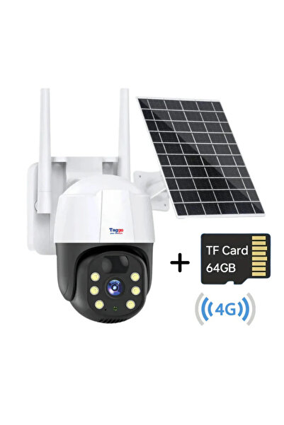 Taggo Solar 4G Surveillance Camera, 5MP, 10X Zoom, Full HD, SIM Compatible, Weatherproof
