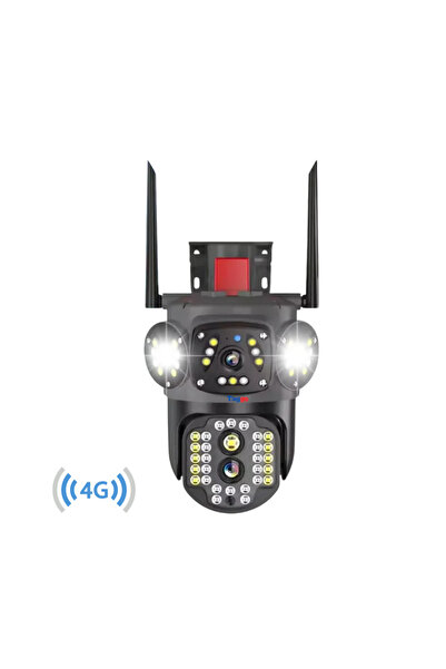 Taggo Cameră de supraveghere 4G, zoom 10X, ecran triplu, rezoluție 4K, detectare umană