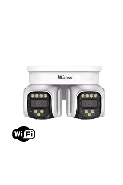 Taggo Cameră de supraveghere WiFi 4K, lentile duble la 360°, detectare mișcare, controlată prin aplicație