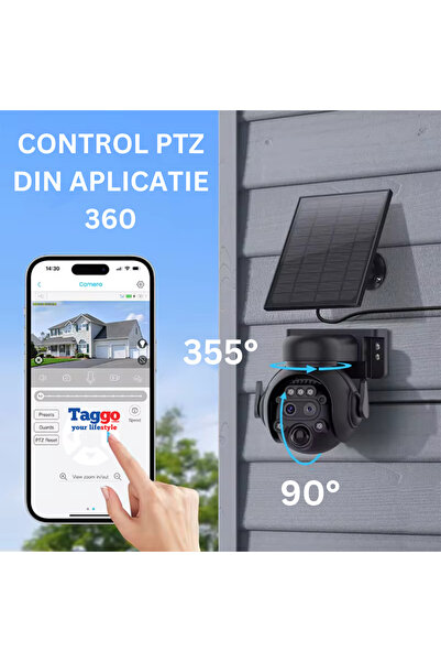Taggo Dual Lens 4K Surveillance Camera with Solar Charging & 12X Zoom
