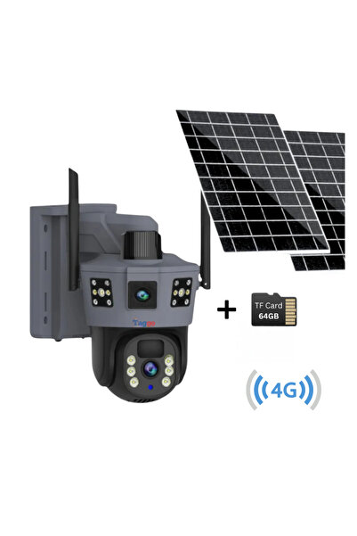 Taggo Cameră de supraveghere 4G 6K Ultra HD, dublă rezoluție 12MP, încărcare solară, vedere nocturnă