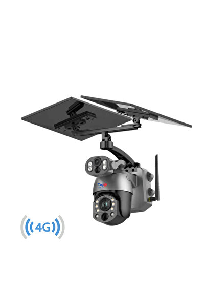 Taggo Cameră de supraveghere 4G 4K cu zoom Ultra HD 50X și obiective duale, sistem cu alimentare solară