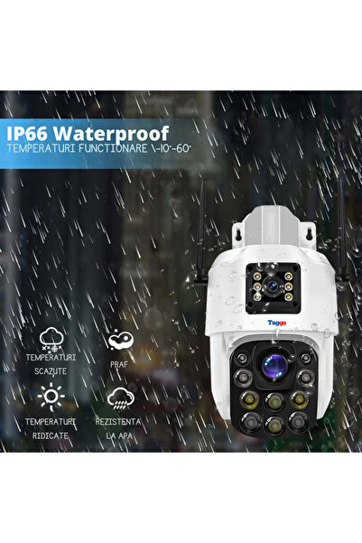 Taggo 4G Surveillance Camera, 4K, Dual Lens, 100X Zoom, App Controlled