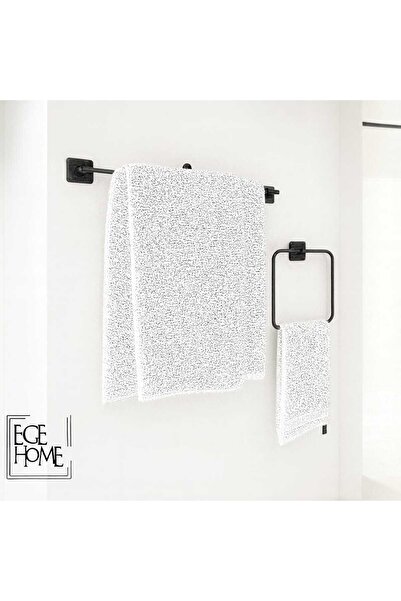 EGE HOME STORE Ανοξείδωτο σετ 2 τεμαχίων με μακρύ σχέδιο για κρεμάστρα πετσετών τετράγωνο σετ μπάνιου