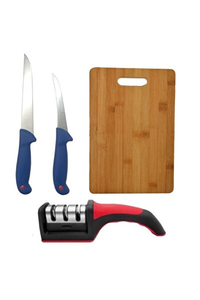 OEM Package consisting of Rectangular Chopping Board, 2 Butcher Knives and sharpener on 3 intensity