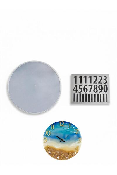 stonechem Large Clock Mold with Numbers, 2 Molds in One